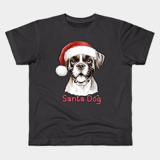 Santa Dog - Boxer Kids T-Shirt